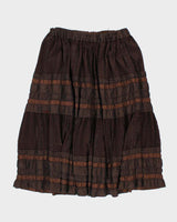 Y2k 00s Brown Flowy Skirt - S