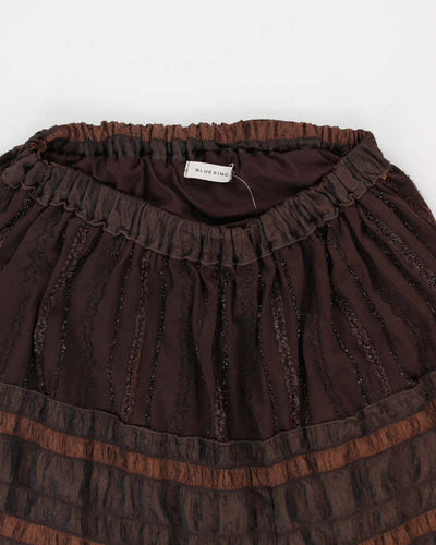 Y2k 00s Brown Flowy Skirt - S