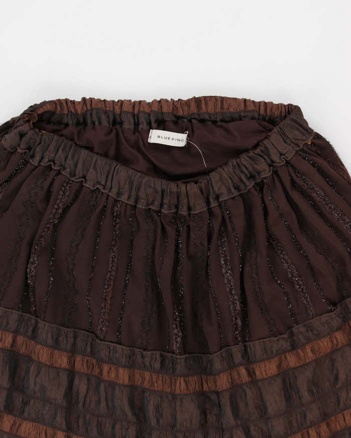 Y2k 00s Brown Flowy Skirt - S
