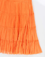 Y2k 00s Orange Flowy Tiered Skirt - S