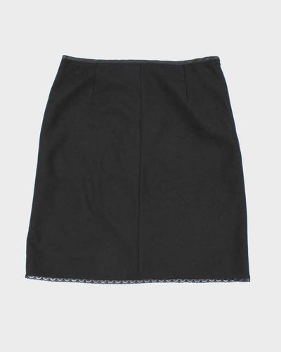 Y2k 00s V'cocca Black Embroidered Smart Skirt - L