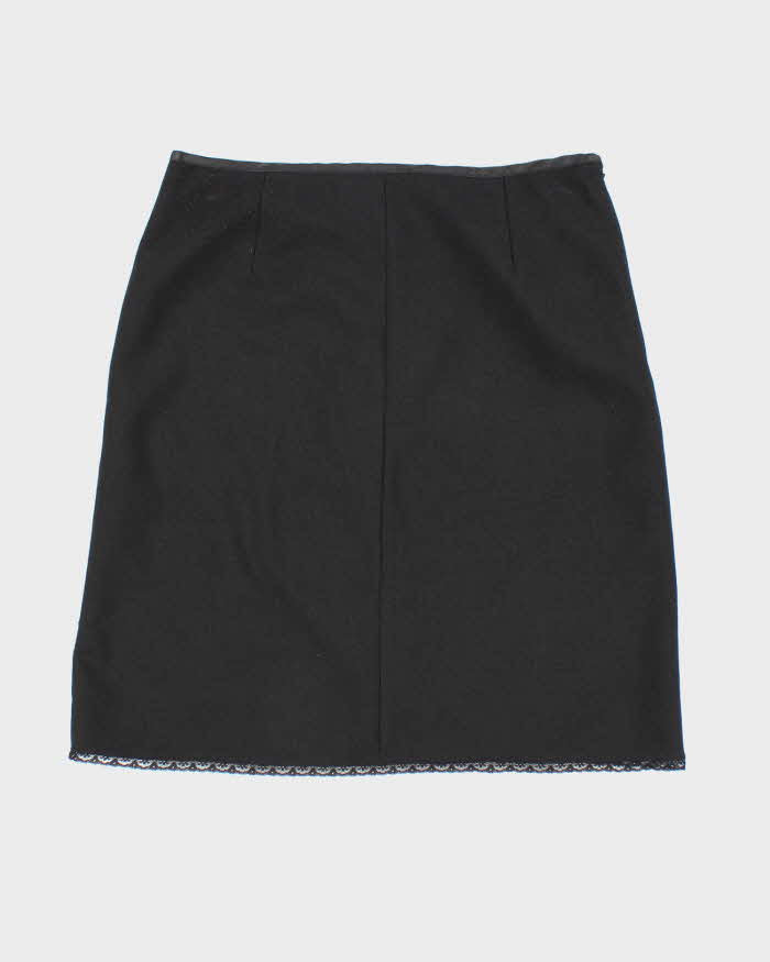Y2k 00s V'cocca Black Embroidered Smart Skirt - L