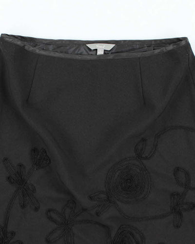 Y2k 00s V'cocca Black Embroidered Smart Skirt - L