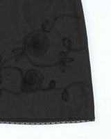 Y2k 00s V'cocca Black Embroidered Smart Skirt - L