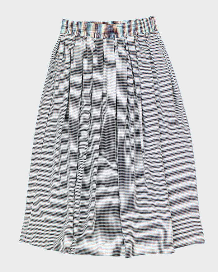Vintage 90s Black &amp; White Checked Gingham Skirt - M