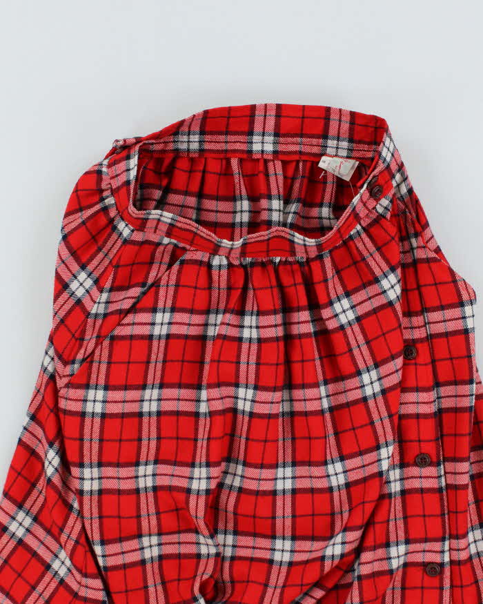 Vintage Red Tartan Button Up Skirt - XS