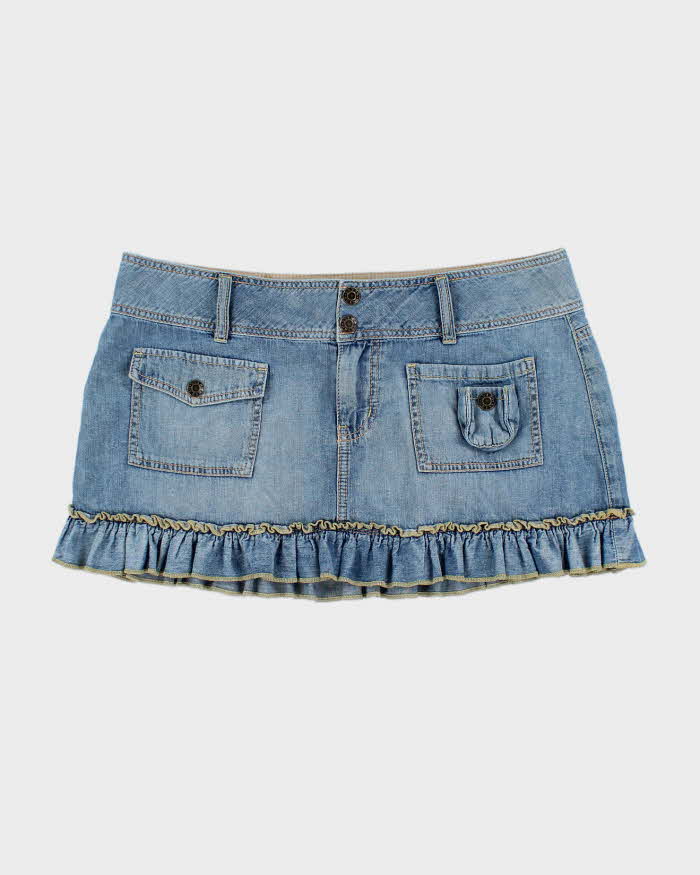 Y2k 00s Guess Pleated Denim Cargo Pocket - M