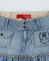 Y2k 00s Guess Pleated Denim Cargo Pocket - M