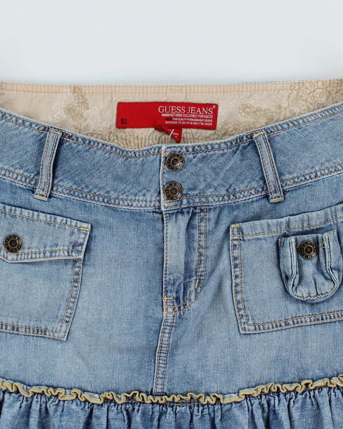 Y2k 00s Guess Pleated Denim Cargo Pocket - M