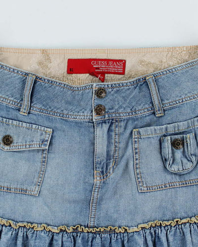 Y2k 00s Guess Pleated Denim Cargo Pocket - M