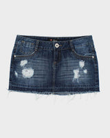 Y2k 00s Guess Distressed Denim Mini Skirt - S