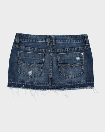 Y2k 00s Guess Distressed Denim Mini Skirt - S