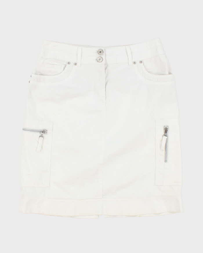 Y2k 00s White Eyelet Cargo Skirt - S