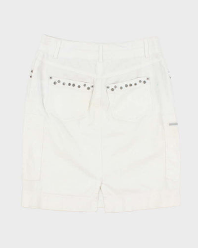Y2k 00s White Eyelet Cargo Skirt - S