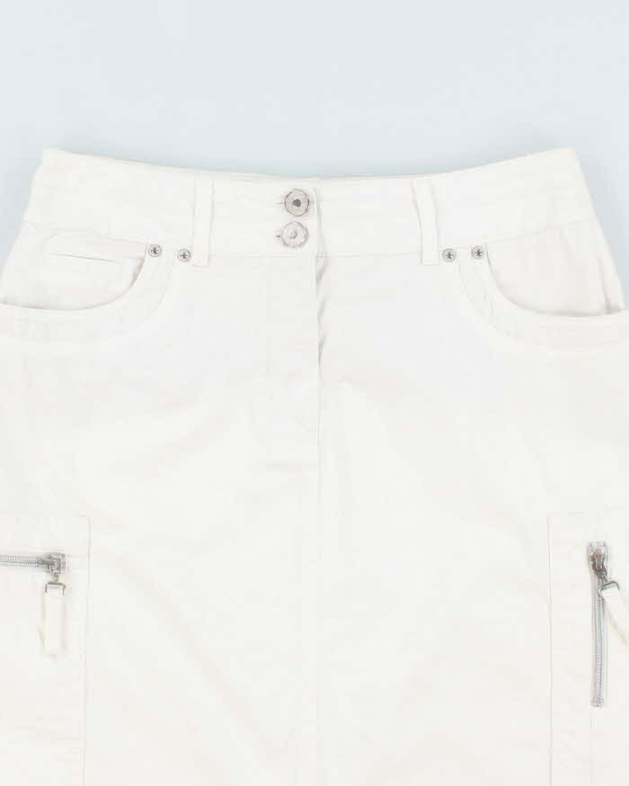 Y2k 00s White Eyelet Cargo Skirt - S
