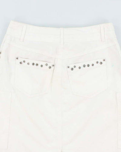 Y2k 00s White Eyelet Cargo Skirt - S