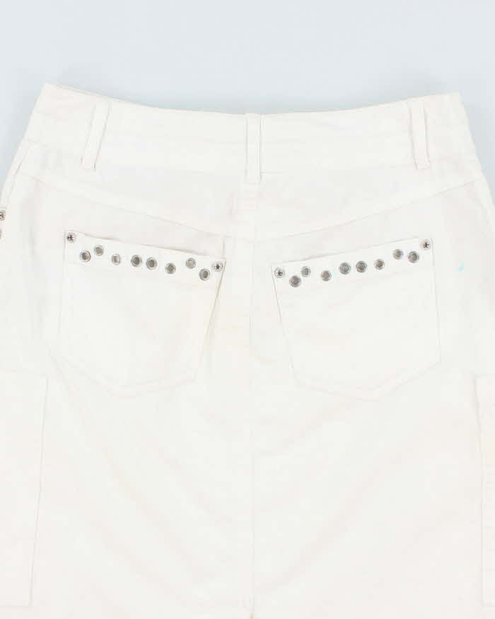 Y2k 00s White Eyelet Cargo Skirt - S