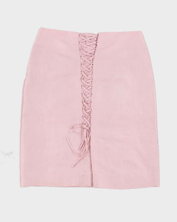 Vintage 90s Pink Lace Up Skirt - S