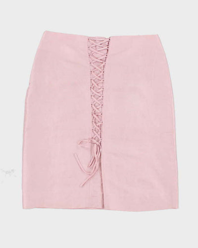 Vintage 90s Pink Lace Up Skirt - S