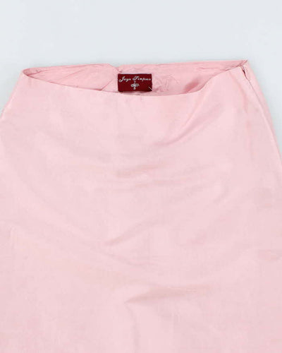 Vintage 90s Pink Lace Up Skirt - S