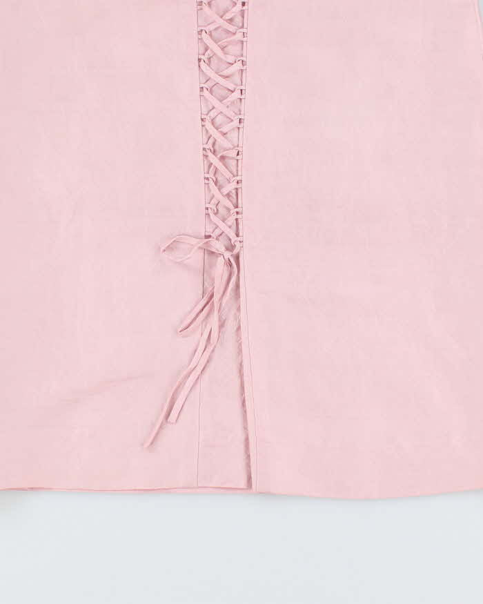 Vintage 90s Pink Lace Up Skirt - S