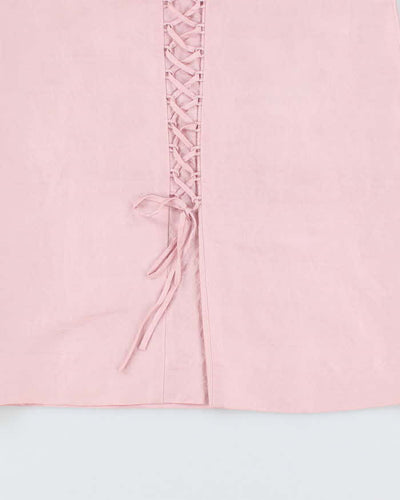 Vintage 90s Pink Lace Up Skirt - S