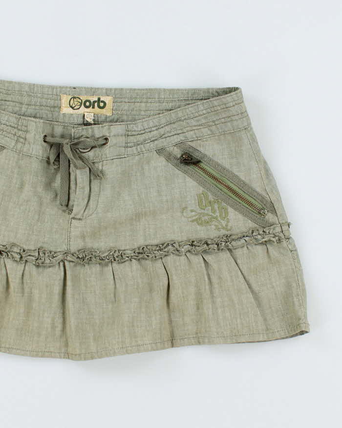 Vintage Y2k 00s Green Mini Skirt - M