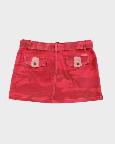 Vintage Y2K Bilabong Pink Camo Mini Skirt - M