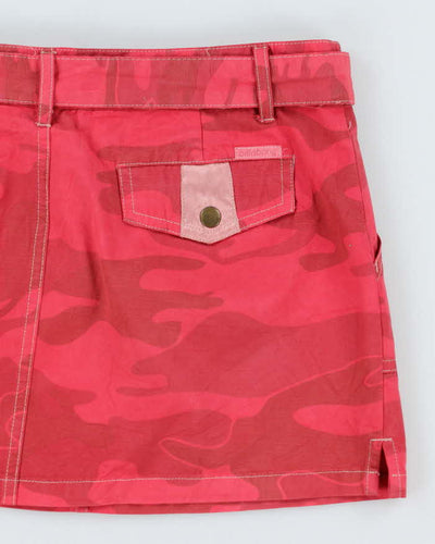 Vintage Y2K Bilabong Pink Camo Mini Skirt - M