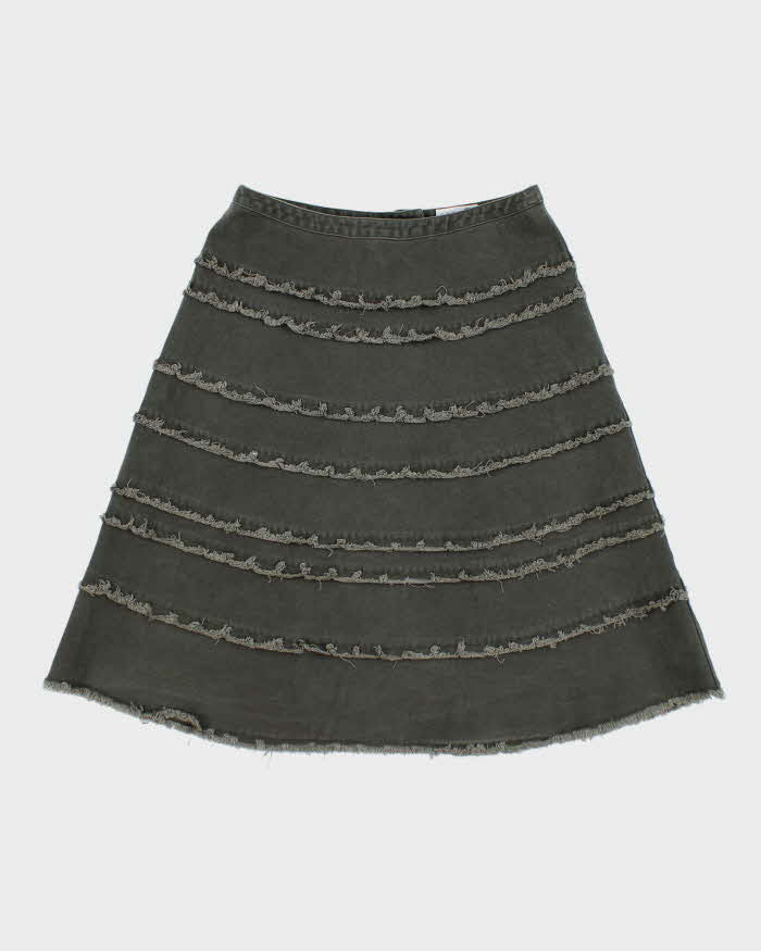 Vintage Y2K Tiered Midi Skirt - S