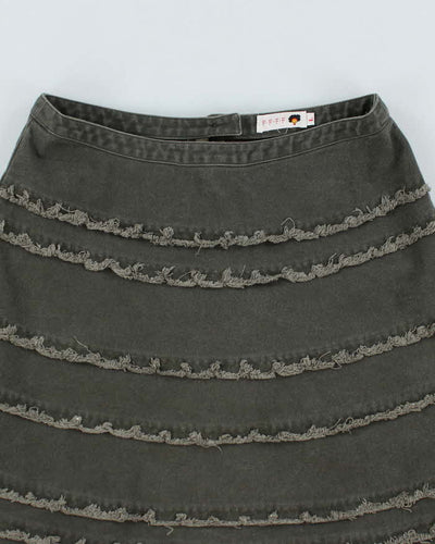 Vintage Y2K Tiered Midi Skirt - S
