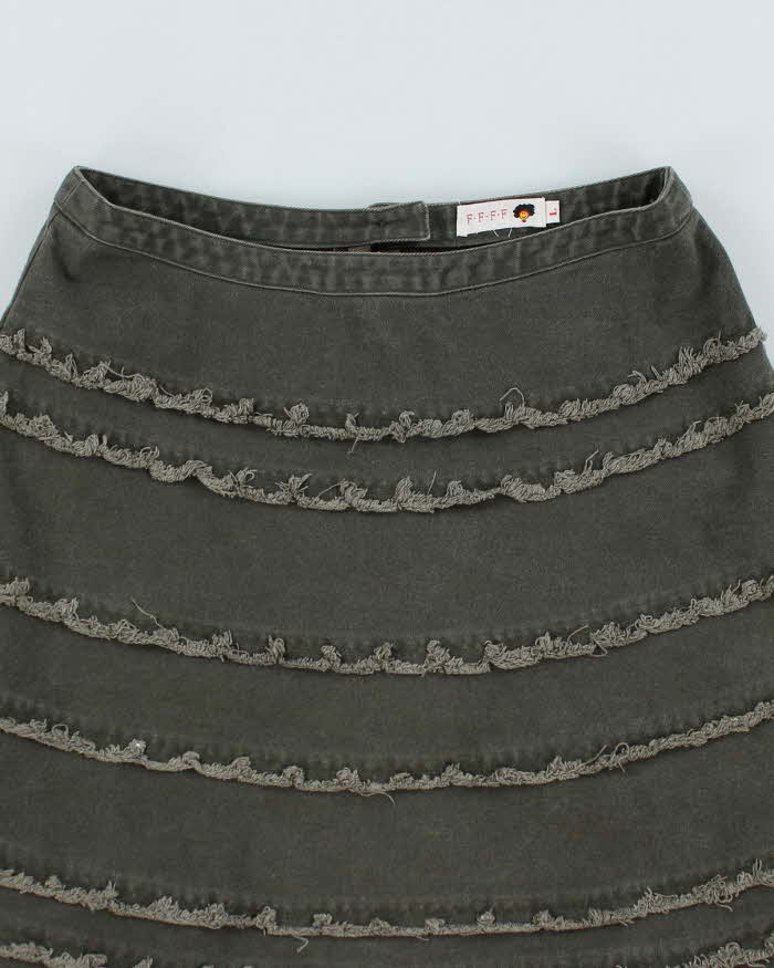 Vintage Y2K Tiered Midi Skirt - S