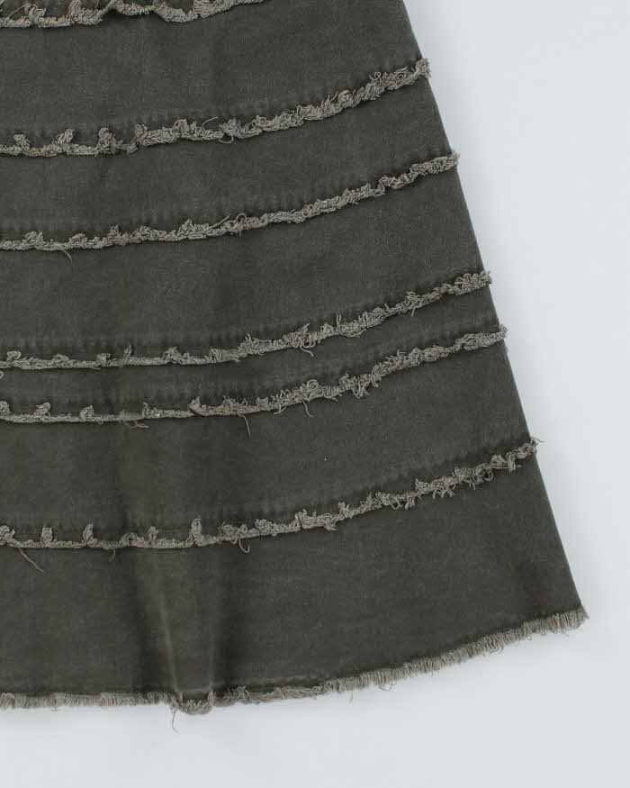Vintage Y2K Tiered Midi Skirt - S