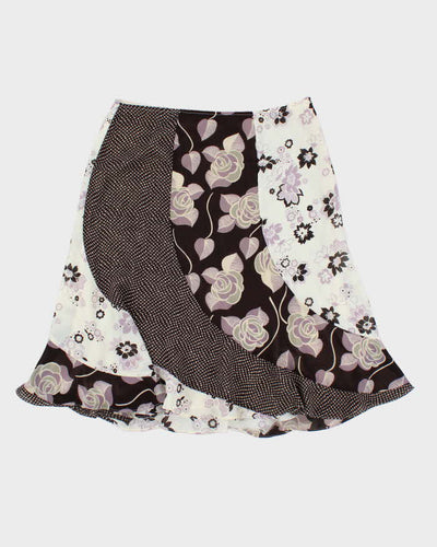 Vintage Floral Patterned Midi Skirt - M
