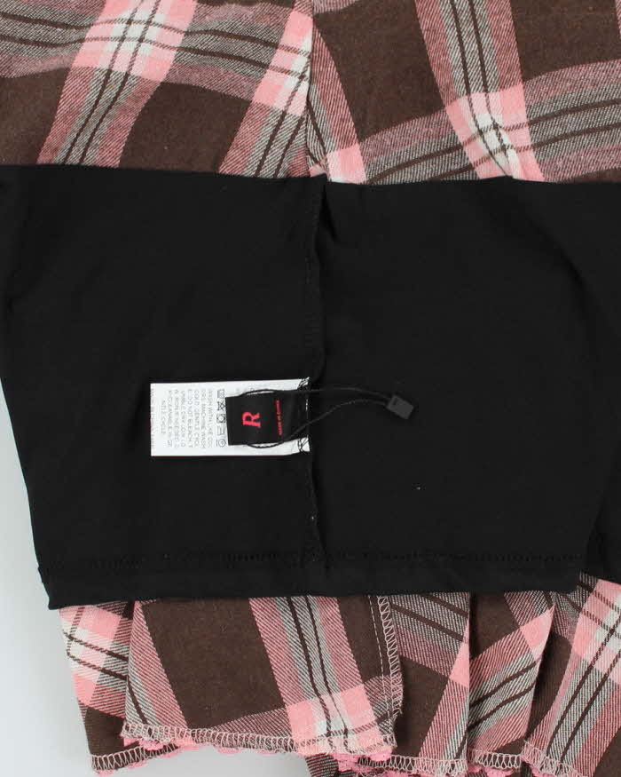 Vintage Y2K Patterned Layered Mini Skirt - XS