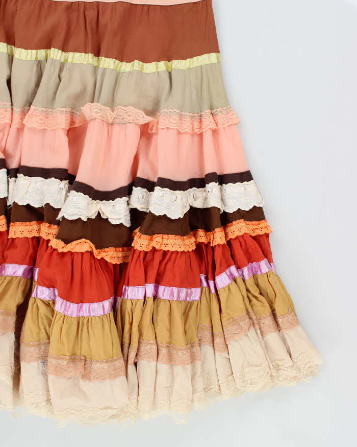 Vintage Tired Ruffle Skirt - S
