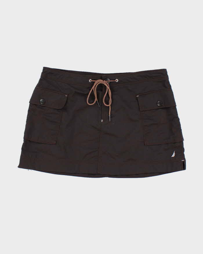 Nautica Brown Nylon Mini Skirt - S