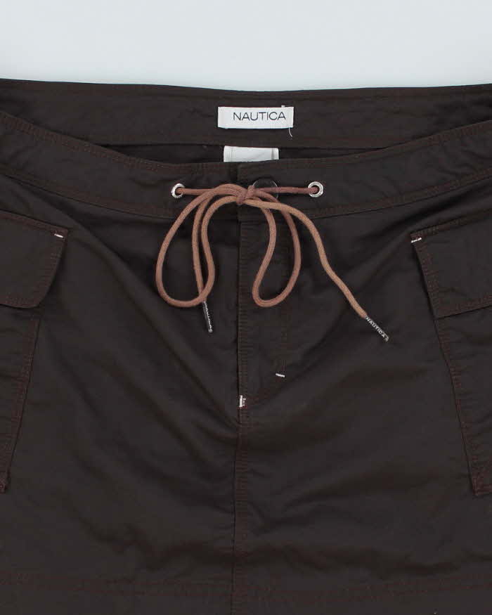 Nautica Brown Nylon Mini Skirt - S