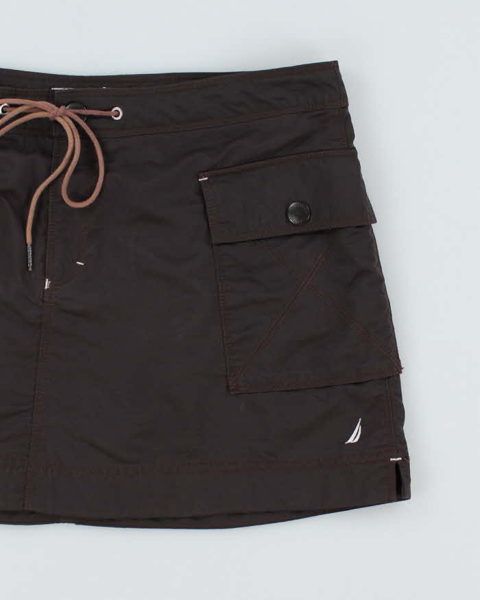 Nautica Brown Nylon Mini Skirt - S