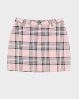 Dickies Pink Check Mini Skirt - M