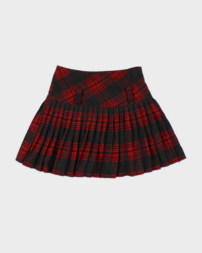 Tartan Pleated Mini Skirt - XS