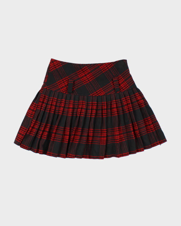 Tartan Pleated Mini Skirt - XS