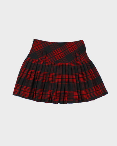 Tartan Pleated Mini Skirt - XS