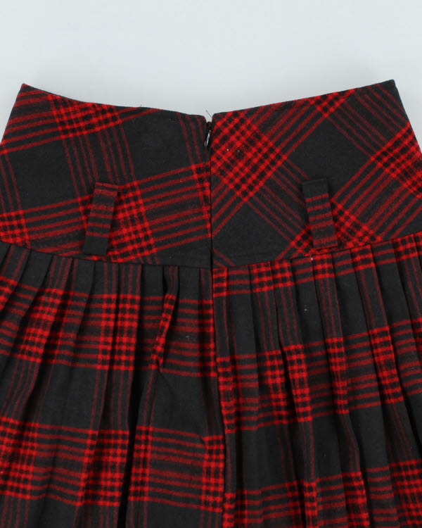 Tartan Pleated Mini Skirt - XS