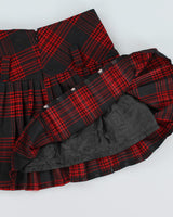 Tartan Pleated Mini Skirt - XS