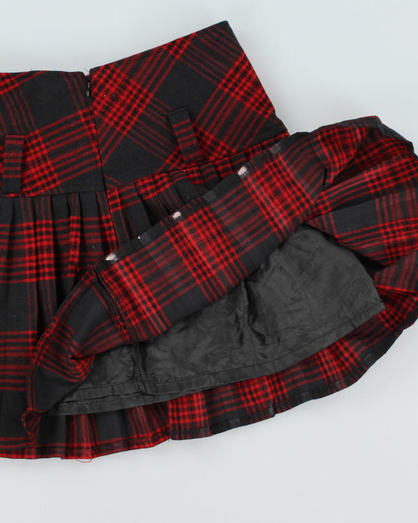 Tartan Pleated Mini Skirt - XS