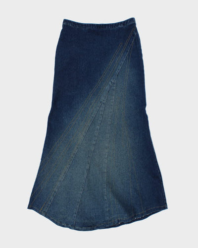 Y2k 00s Denim Fishtail Denim Skirt - S