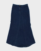 Y2k 00s Denim Fishtail Denim Skirt - S