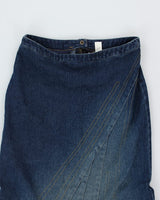 Y2k 00s Denim Fishtail Denim Skirt - S