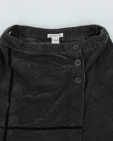 Y2k 00s Corduroy Embroidered Wrap Skirt - XS